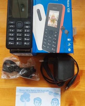 Nokia 108 con cuffie e caricatore -ORIGINALE
