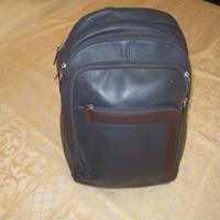 ZAINO-PIQUADRO IN PELLE-BLU ORIGINALE -PORTA-PC