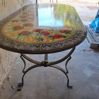 Tavolo da giardino in ceramica Siciliana