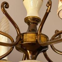 Lampadario ceramica ottoni oro vintage decorazioni