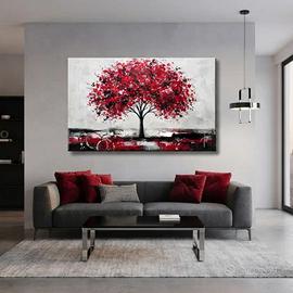 Quadro Moderno Albero Rosso Passione 120x70cm