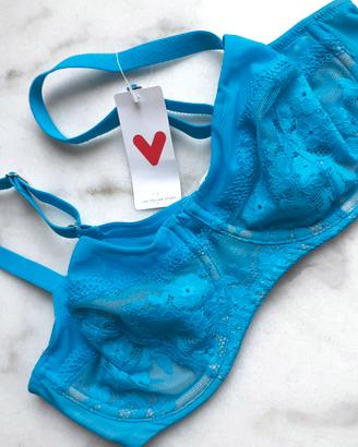 Reggiseno Lovable Flower pizzo azzurro acceso 4C