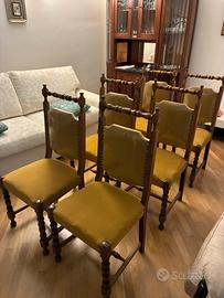Set 6 sedie in legno massello anni ’50