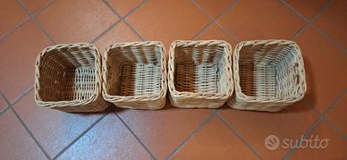  4 CESTINI LEGNO 24 x24 x h 20