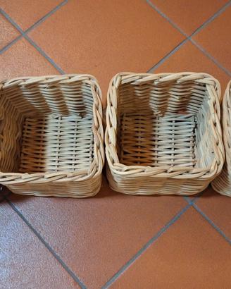  4 CESTINI LEGNO 24 x24 x h 20