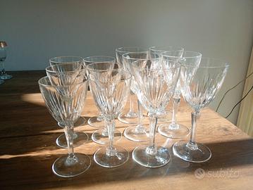 Set bicchieri cristallo vino e acqua vintage 