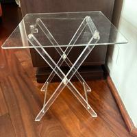 Tavolino vintage pieghevole in plexiglas