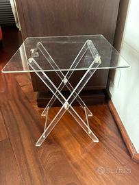 Tavolino vintage pieghevole in plexiglas