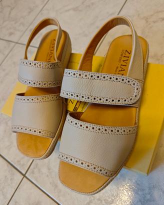 Sandali Ziviani, beige, come nuovi, n.37