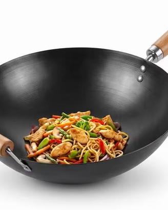 Padella Wok Acciaio al Carbonio 35cm Antiaderente