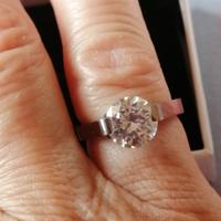 Anello acciaio e Swarovski  misura  16