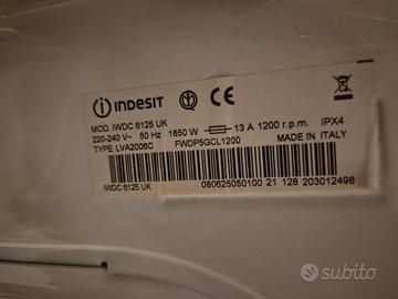 Scheda lavatrice asciugatrice Indesit