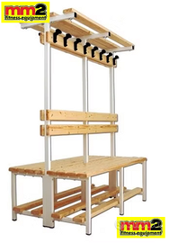 panca spogliatoio ad isola GATEPRO 200cm completa