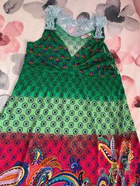 Vestito verde a fantasia