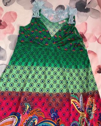 Vestito verde a fantasia