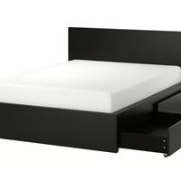 Letto Ikea Malm 1 piazza e mezza marrone-nero
