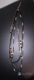 collana multifili nero oro