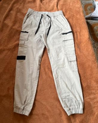 Pantaloni cargo jogger Bershka beige uomo