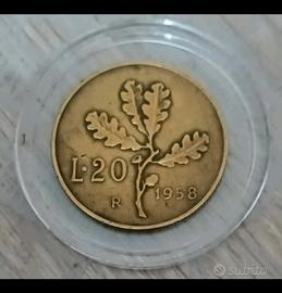20 Lire Italia 1958 – Patina antica