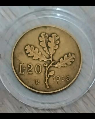 20 Lire Italia 1958 – Patina antica