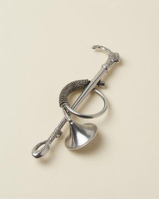 Spilla Vintage Color Argento Corno da Caccia