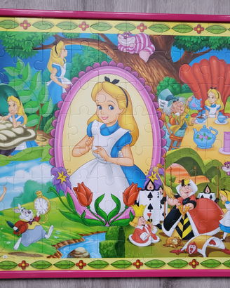 Puzzle Alice in wonderland con cornice