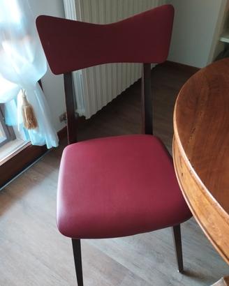 Sedia Vintage in legno e ferro con ecopelle 