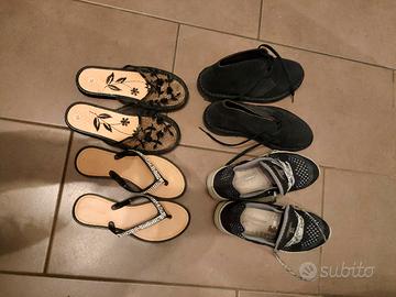 2 paia ciabattine + 2 paia scarpe