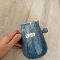 Vaso in ceramica azzurra design anni 60