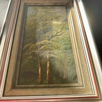 Quadro natura bosco doppia cornice vintage