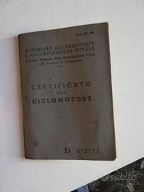 Libretto ciclomotore Anni 60'