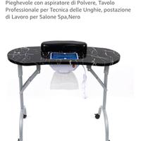 tavolo pieghevole manicura unghie con aspiratore