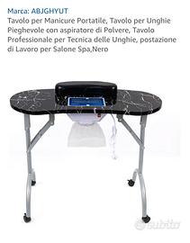 tavolo pieghevole manicura unghie con aspiratore