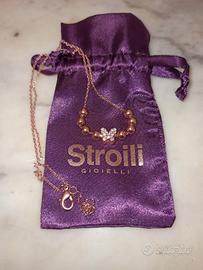 Collana farfalla in acciaio oro rosato Stroili