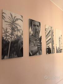 4 quadretti canvas scarface tony montana
