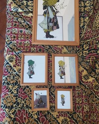 Set quadri vintage anni 80 specchio stile holly ho