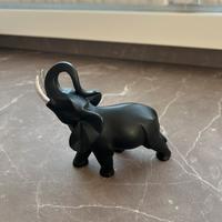 Statuetta elefante nero
