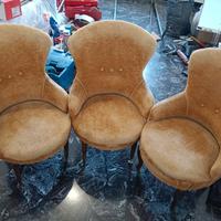 Tris Poltroncine Vintage Anni '50 - Velluto Senape
