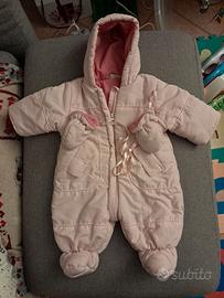 Tutina imbottita per neonata 3 mesi rosa