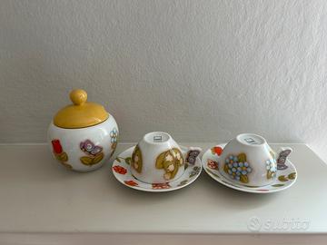 Set 2 tazzine con zuccheriera