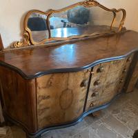 Mobile Buffet Anni 50 in Radica con specchieraOro