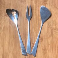 3 posate antipastiera, Vintage, Acciaio, Design