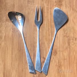 3 posate antipastiera, Vintage, Acciaio, Design