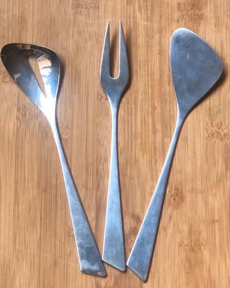 3 posate antipastiera, Vintage, Acciaio, Design