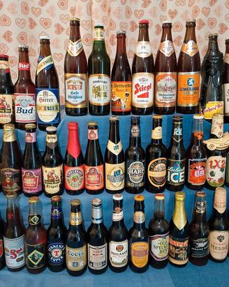 Collezione rare bottiglie birra.