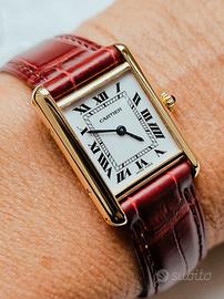 Orologio Tank Louis Cartier oro 18k donna perfetto