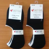 6 Paia Calzini  Fantasmini Nero Uomo/Donna