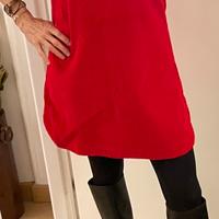 Mini abito velluto rosso