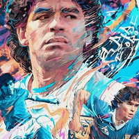 QUADRO MARADONA 50X75CM Su FOREX BIANCO