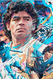 QUADRO MARADONA 50X75CM Su FOREX BIANCO